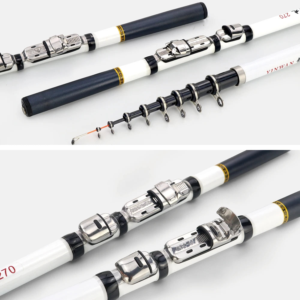 Telescopic Rock Fishing Rod Spinning Fly Carp Feeder Carbon Fiber Pesca 3M 2.7M 2.4M 2.1M 1.8M 1.5M Mini Travel Rod Reel Seat