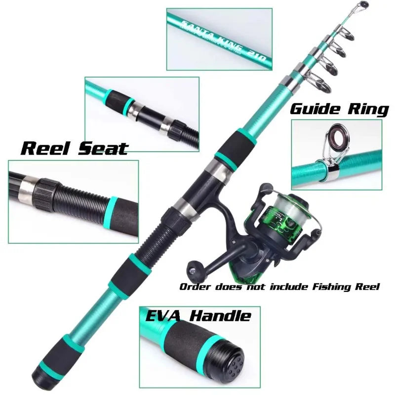 BRAVMACK Fishing Rod and Reel Line Lure Set Carbon Fiber Telescopic Fishing Rod 5.2:1BB Spinning Reel for Saltwater Freshwater