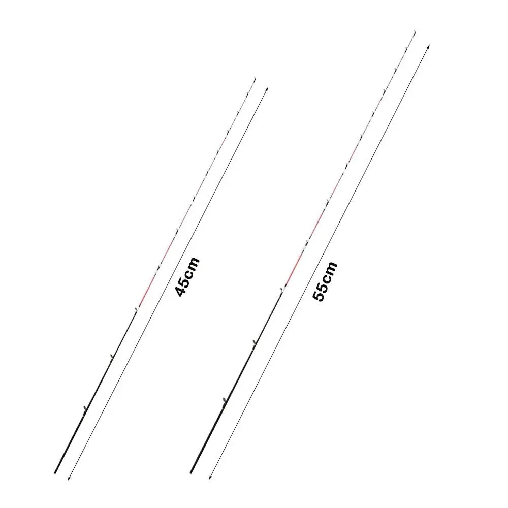2024 Retractable Half-titanium Fishing Rod Tip 45cm/55cm Winter Carbon Fiber Portable Spinning fiberglass Fishing Pole