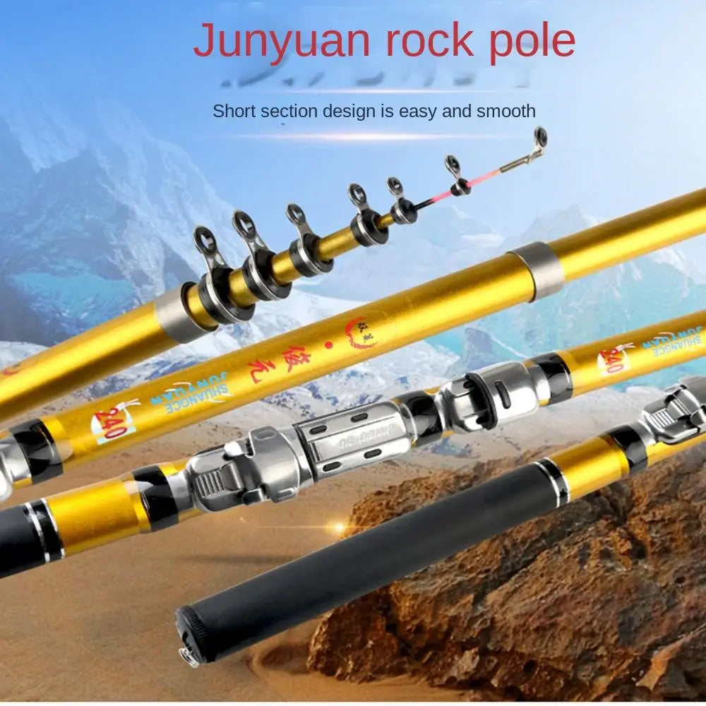 1.5/1.8/ 2.1 /2.4 /2.7m Telescopic Fishing Rod Telescopic Spinning Retractable Carbon Material Fishing Rod Ultrashort