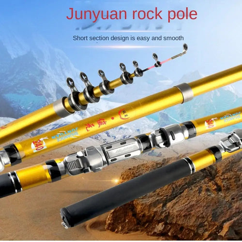 1.5/1.8/ 2.1 /2.4 /2.7m Telescopic Fishing Rod Telescopic Spinning Retractable Carbon Material Fishing Rod Ultrashort