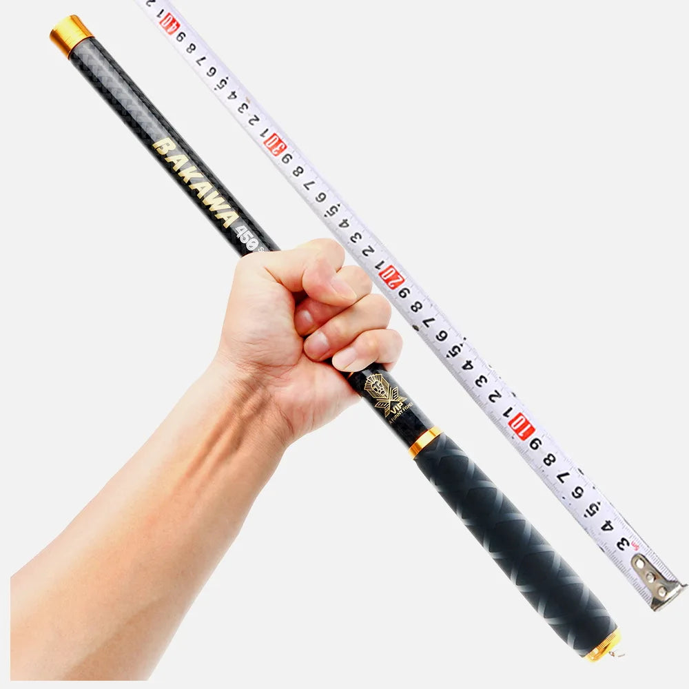 BAKAWA Telescopic Stream Fishing Rod Carp Feeder Carbon Fiber Hard Pesca 3.6M 4.5M 5.4M 6.3M 7.2M Freshwater Mini Travel Feeder