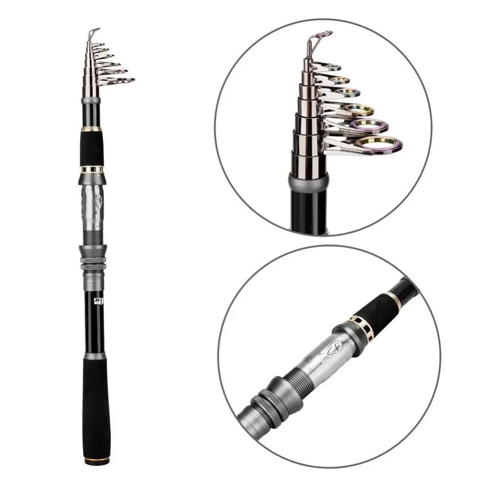 Carp Fishing Rod 1.8M 2.1M 2.4M 2.7M 3.0M 3.3M Carbon Fiber Telescopic Spinning Hard Fishing Pole