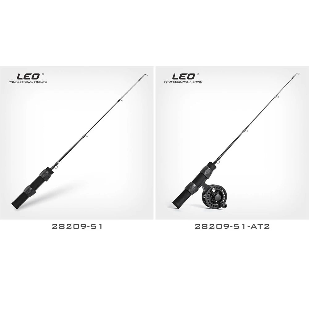 LEO 51cm Fishing Rod Reel Combo Fiberglass Sea Fishing Rods Portable Ultra-short Antiskid Grip Tackle Pesca Fisherman Gear