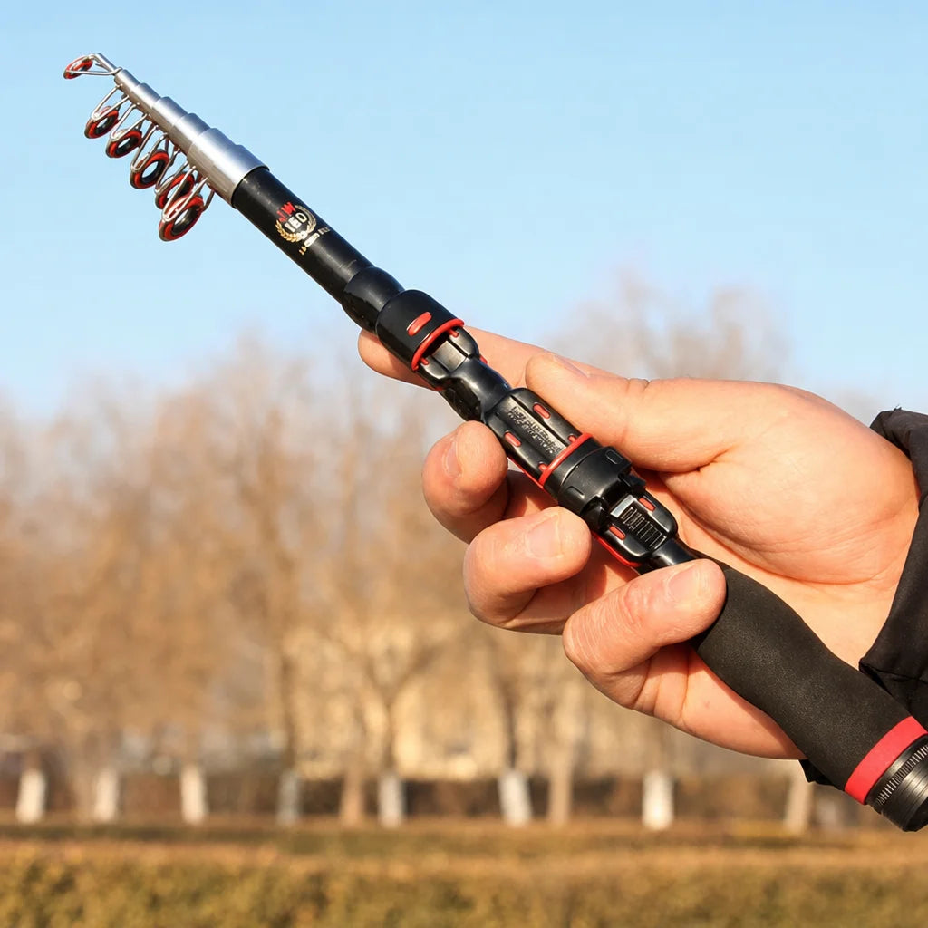 Telescopic Carbon Fiber Mini Fishing Rods Super Hard Portable Travel Pole for River Lake Sea Fishing Outdoor