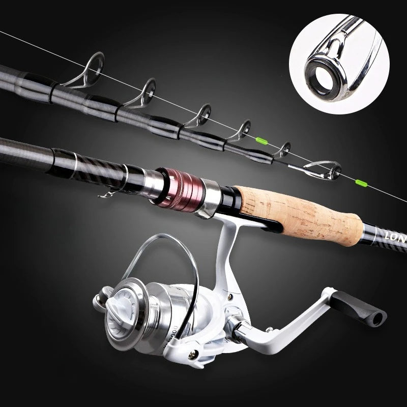 High Quality Carbon Fiber Spinning Fishing Rods Telescopic Mini Pole 3M 2.7M 2.4M 2.1M 1.8M Fish Gear Tackle