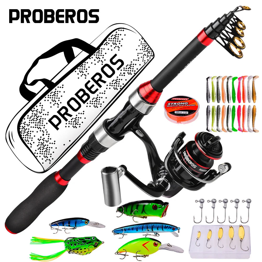 Luyahai fishing rod set, long throw spinning wheel fishing gear bag combination, complete set of carbon rod ultra light and ultr