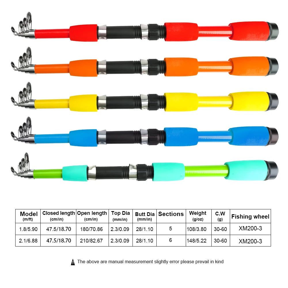 NGB 1.8/2.1m Telescopic Fishing Rod Reel Combo Full Kit Carbon Fiber Rod Pole Spinning Reel Fishing Bag Case Pesca Gear Set