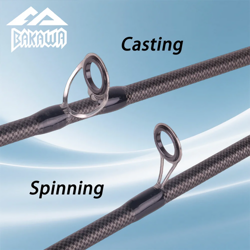 BAKAWA Black Cool Texture Spinning Fishing Rod 1.9/2.1M 4-Section Portable Travel Rod Fishing Casting Medium Ultralight Lure Rod