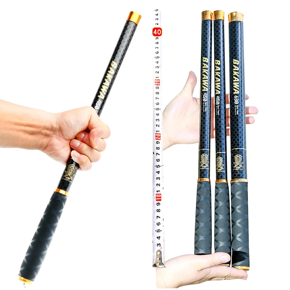 BAKAWA Telescopic Stream Fishing Rod Carp Feeder Carbon Fiber Hard Pesca 3.6M 4.5M 5.4M 6.3M 7.2M Freshwater Mini Travel Feeder