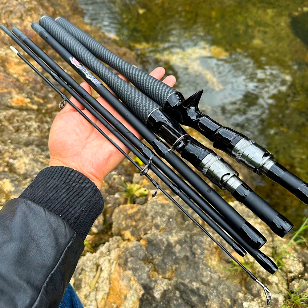 High-Quality Ultralight Fishing Rod 4/5 Sections with EVA Handle Carbon Fiber Material Travel Shore Casting Mini Lure Pole Pesca