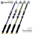 Sougayilang 1.8-3.3M Telescopic Fishing Rods 6-8 Sections Ultralight Glass Fiber Carp Fishing Rods Spinning Pole Fishing Tackle