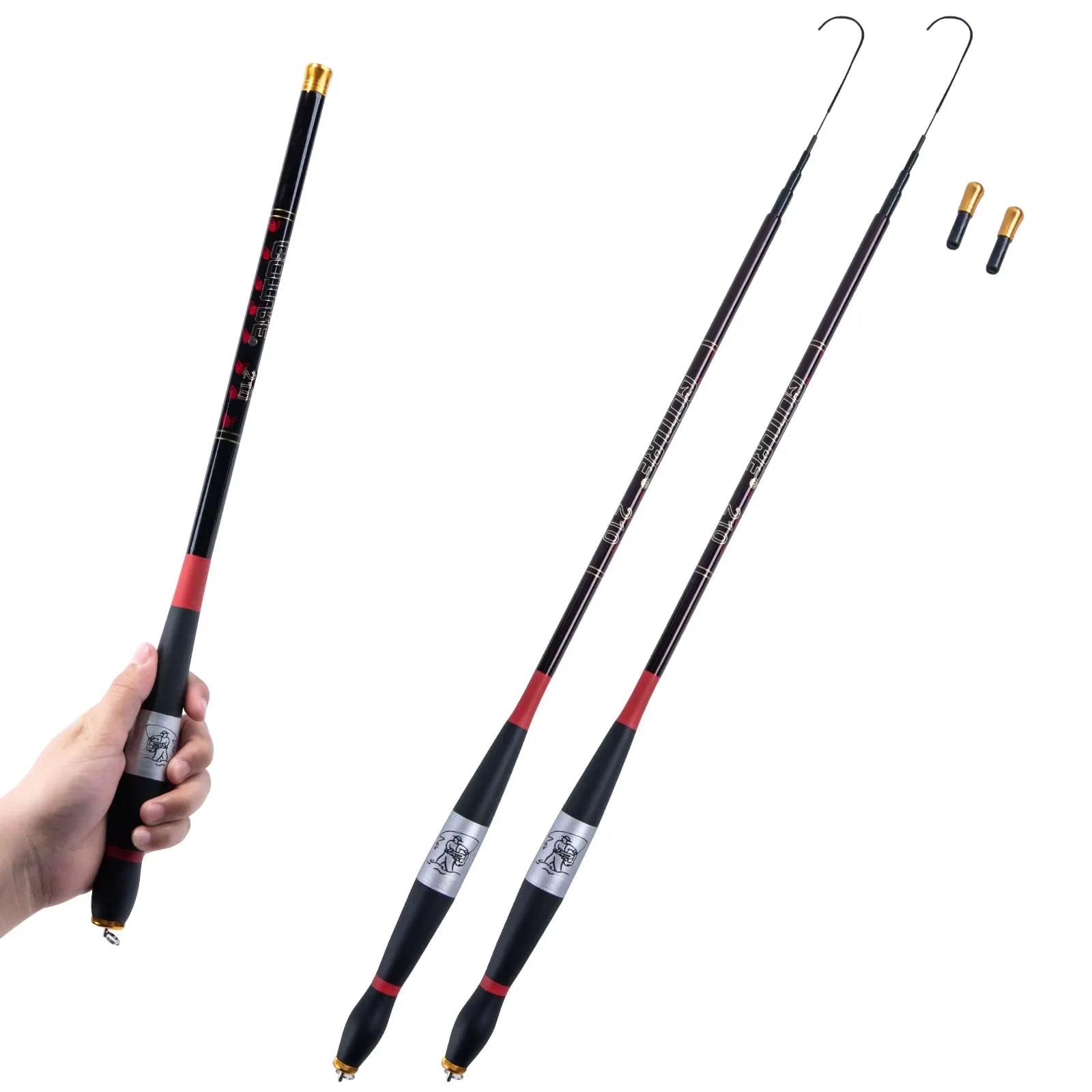 Ultralight Carbon Fishing Rods 1.8M-7.2M Portable Telescopic Travel Mini Stream Feeder Pole Hard Pesca Carp Freshwater