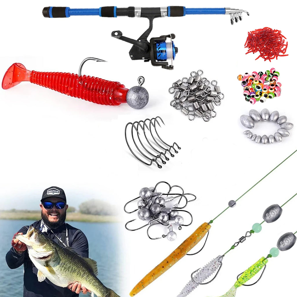 91/86Pcs Beginner Fishing Combo 1.8m - Kids Telescopic Rod, Reel & Accessories for Outdoor Lake & Pond Fishing