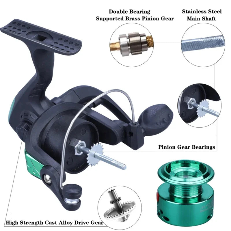 BRAVMACK Fishing Rod and Reel Line Lure Set Carbon Fiber Telescopic Fishing Rod 5.2:1BB Spinning Reel for Saltwater Freshwater