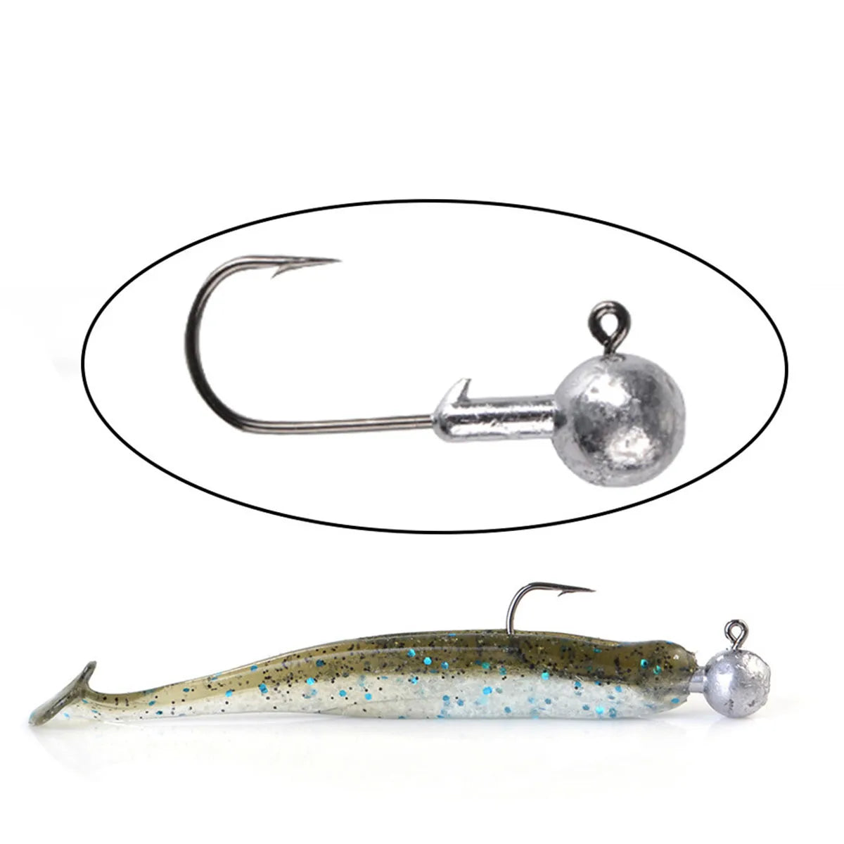 Telescopic Fishing Rod、Jig Head Hook、T Tail Soft Lure