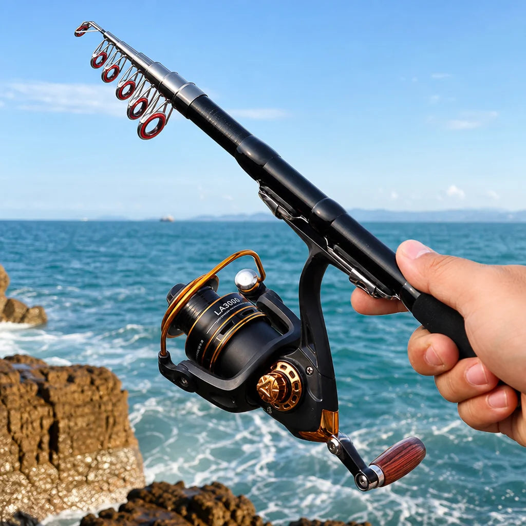 Telescopic Carbon Fiber Mini Fishing Rods Super Hard Portable Travel Pole for River Lake Sea Fishing Outdoor
