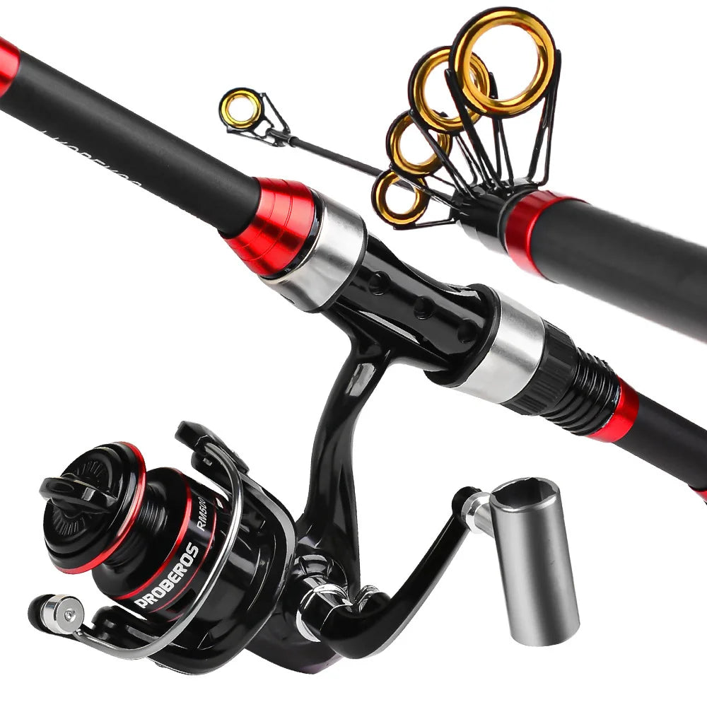 Luyahai fishing rod set, long throw spinning wheel fishing gear bag combination, complete set of carbon rod ultra light and ultr