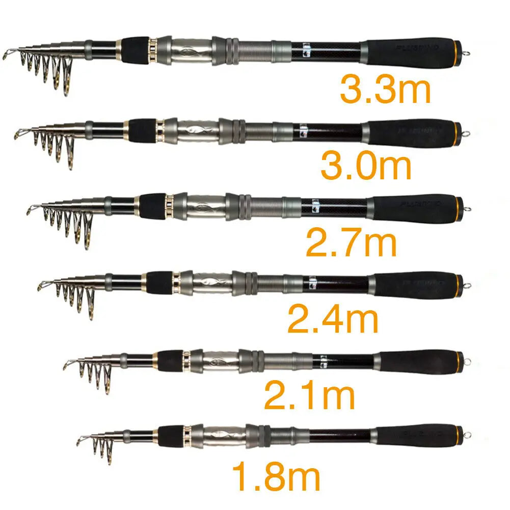 Carp Fishing Rod 1.8M 2.1M 2.4M 2.7M 3.0M 3.3M Carbon Fiber Telescopic Spinning Hard Fishing Pole