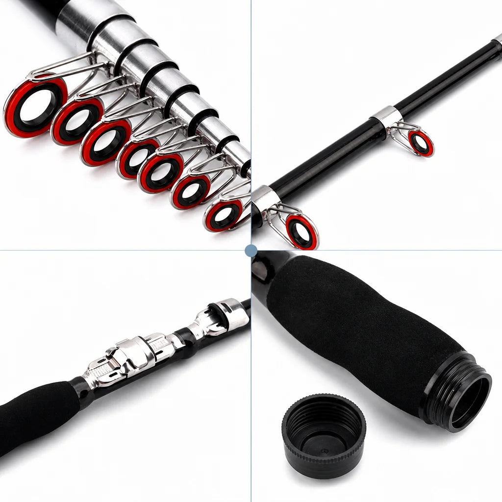 Telescopic Carbon Fiber Mini Fishing Rods Super Hard Portable Travel Pole for River Lake Sea Fishing Outdoor
