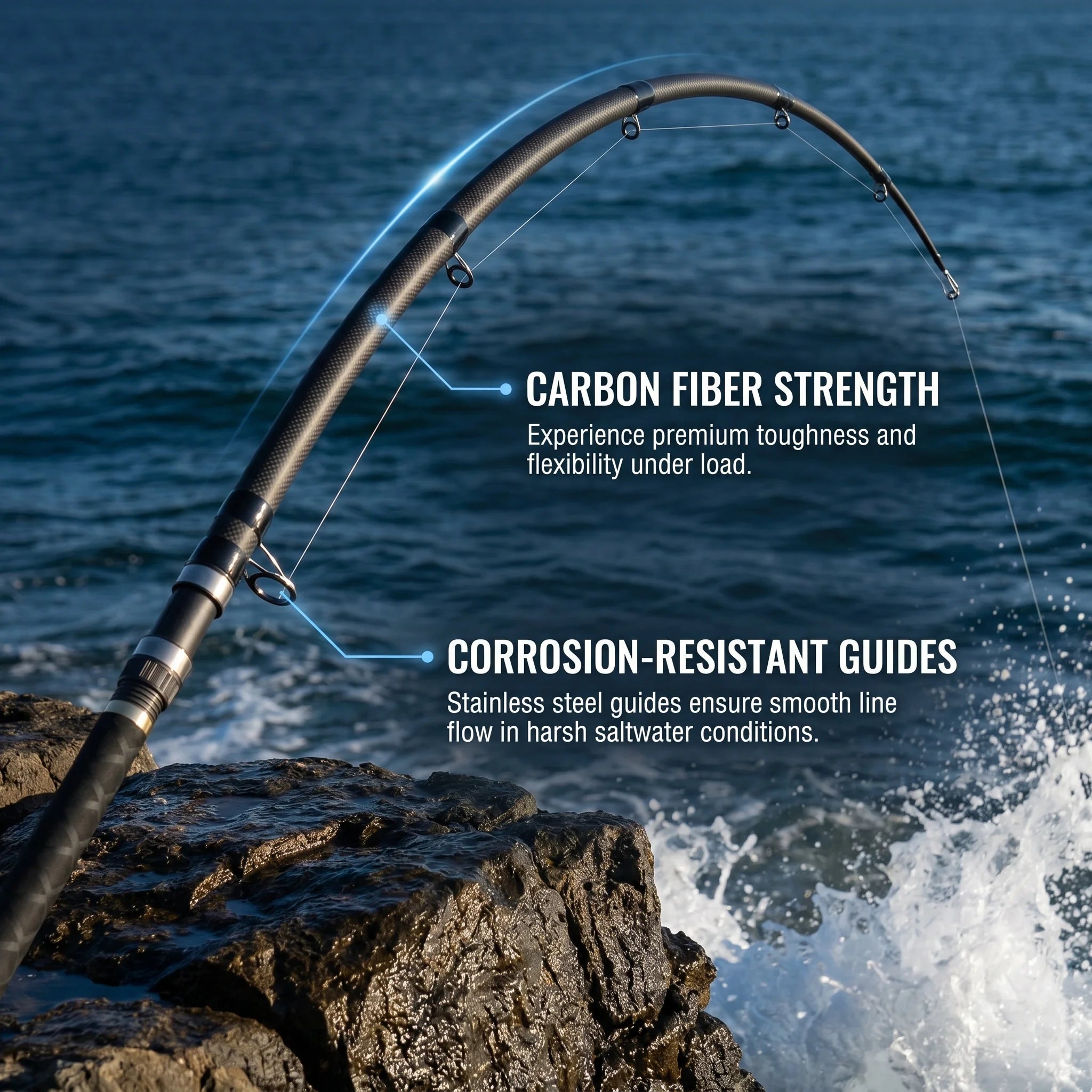Goture Telescopic Carbon Spinning Fishing Rod Portable Travel Pole Saltwater Lake Stream Corrosion Proof Guides Fishing Gear