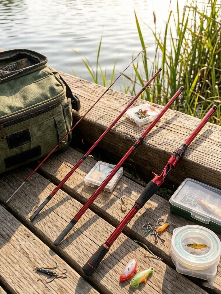 Casting Spinning Fishing Rods 1.8M 2.1M 4 Section UltraLight Travel Portable Lure Feeder Pole Pesca EVA Handle Tackle
