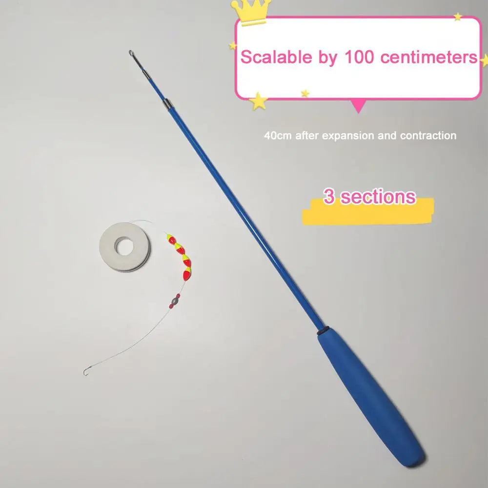 Telescopic Fishing Rod Full Kits Spincast Fishing Reel Fishing Pole Fishing Rod Set Glass Fibre 0.7/1.0/1.5/1.8/2.1m