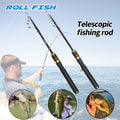 ROLLFISH UL Power Telescopic Carbon Fiber Travel Fishing Rod For Bass Trout Fishing Freshwater Saltwater High Sensitivity Rod