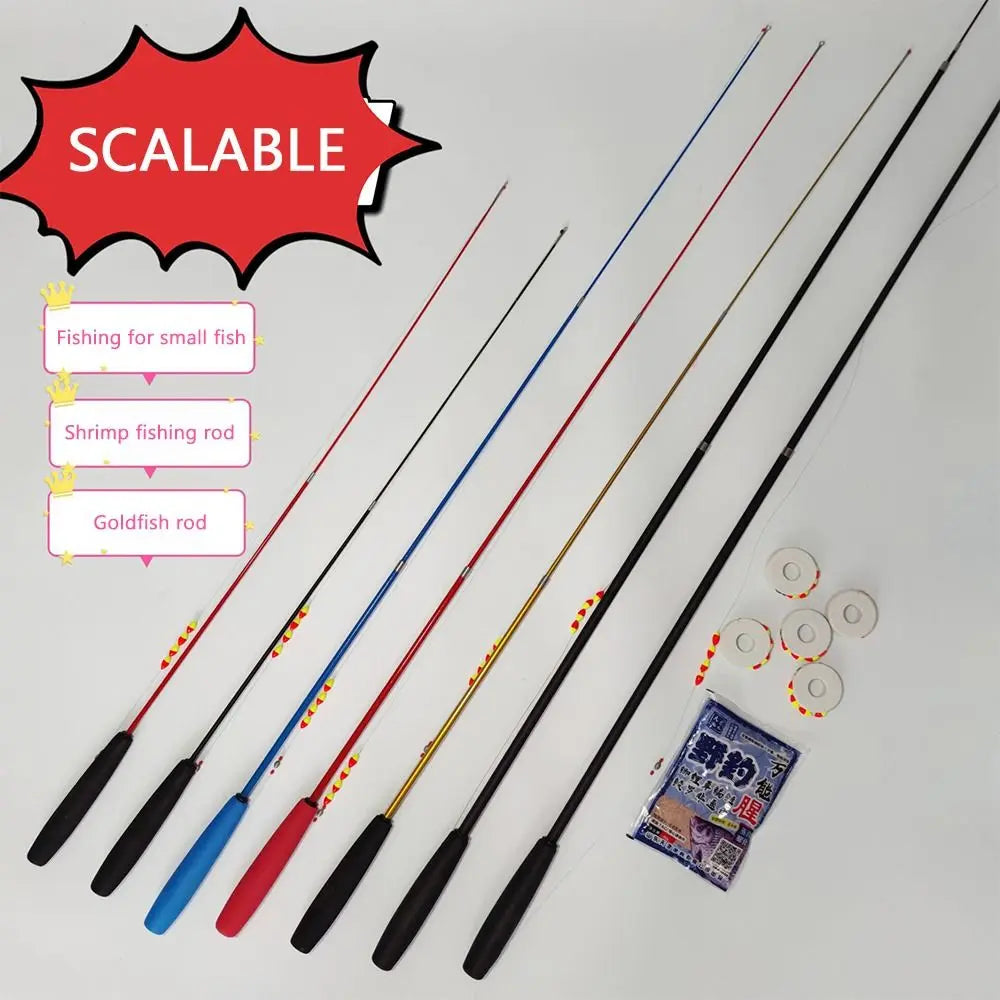 Telescopic Fishing Rod Full Kits Spincast Fishing Reel Fishing Pole Fishing Rod Set Glass Fibre 0.7/1.0/1.5/1.8/2.1m